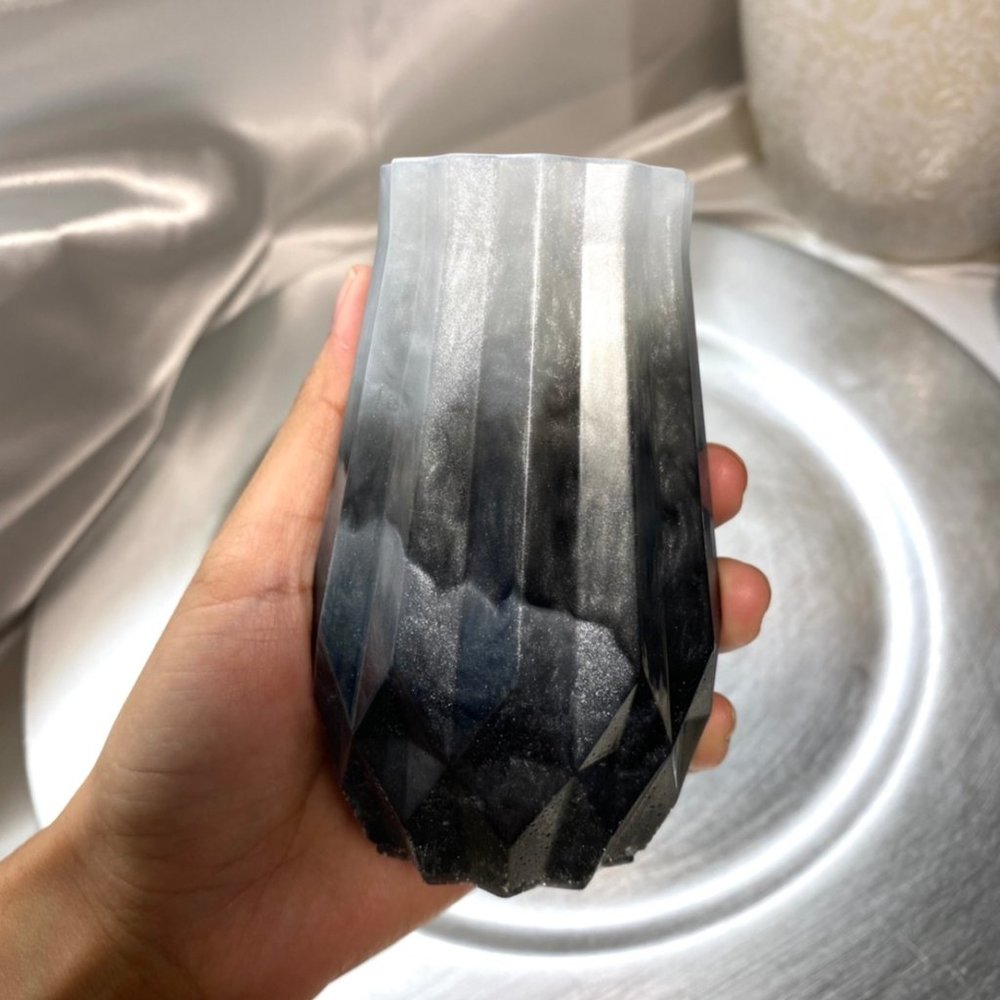 Epoxy Resin vase| Handmade Flower Vase | Resin tray | Black Marble